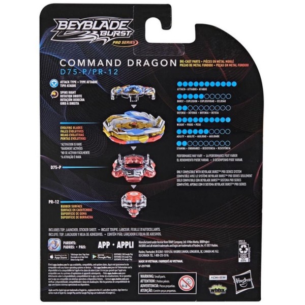 Encontraproduto.com.br - Jogo de Pião Bey Blade Pro Series Command Dragon - Hasbro