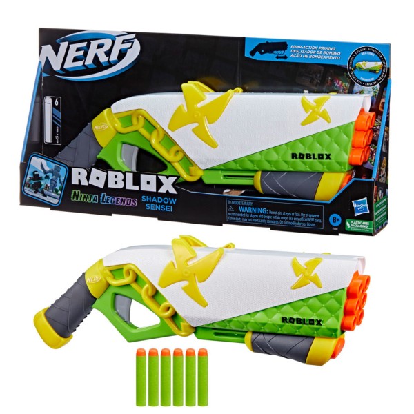 Encontraproduto.com.br - Lança Dardos - Nerf - Roblox Ninja - 6 Dardos - Hasbro