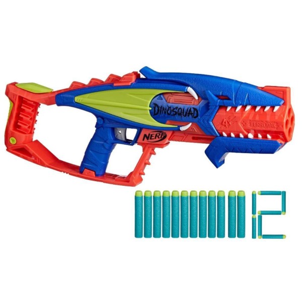 Encontraproduto.com.br - Lança Dardos - Nerf - Dinosquad Terrodak Elite - 12 Dardos - Hasbro