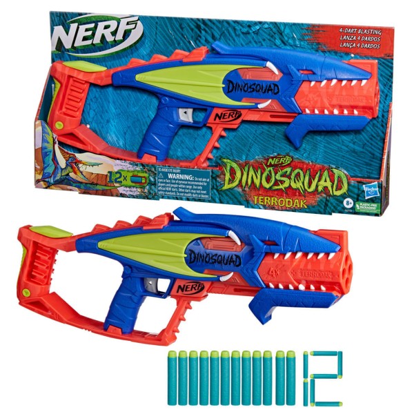 Encontraproduto.com.br - Lança Dardos - Nerf - Dinosquad Terrodak Elite - 12 Dardos - Hasbro