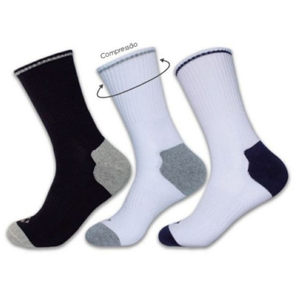 Encontraproduto.com.br - Meia Hoahi Kit C/3 Pares Cano Longo Masculina De Algodão - 38-43