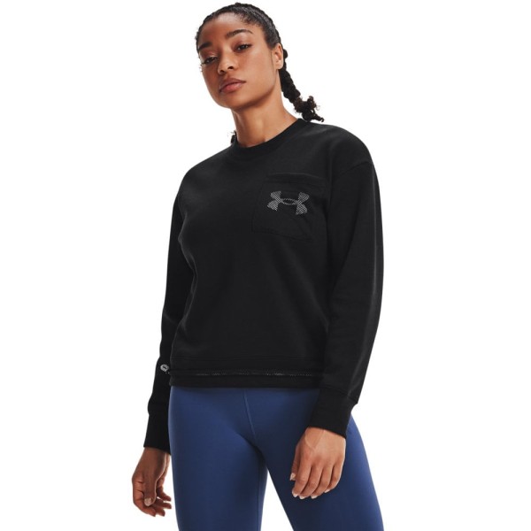 Encontraproduto.com.br - Moletom de Treino Feminino Under Armour Rival Fleece Mesh Crew