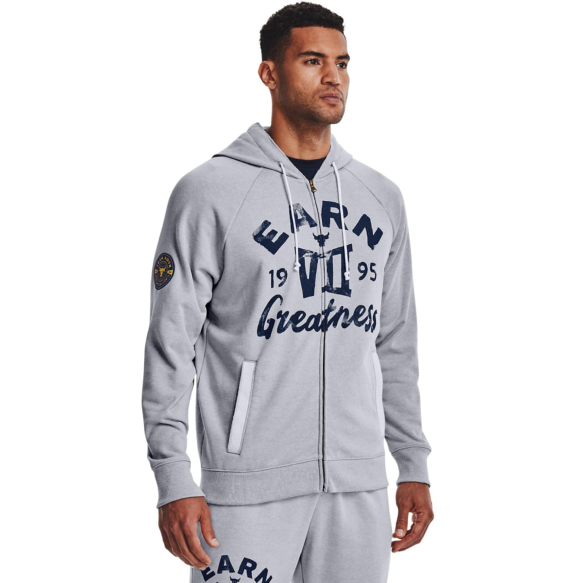 Blusão Under Armour Project Rock Hvywght Terry Fz Masculino - Cinza