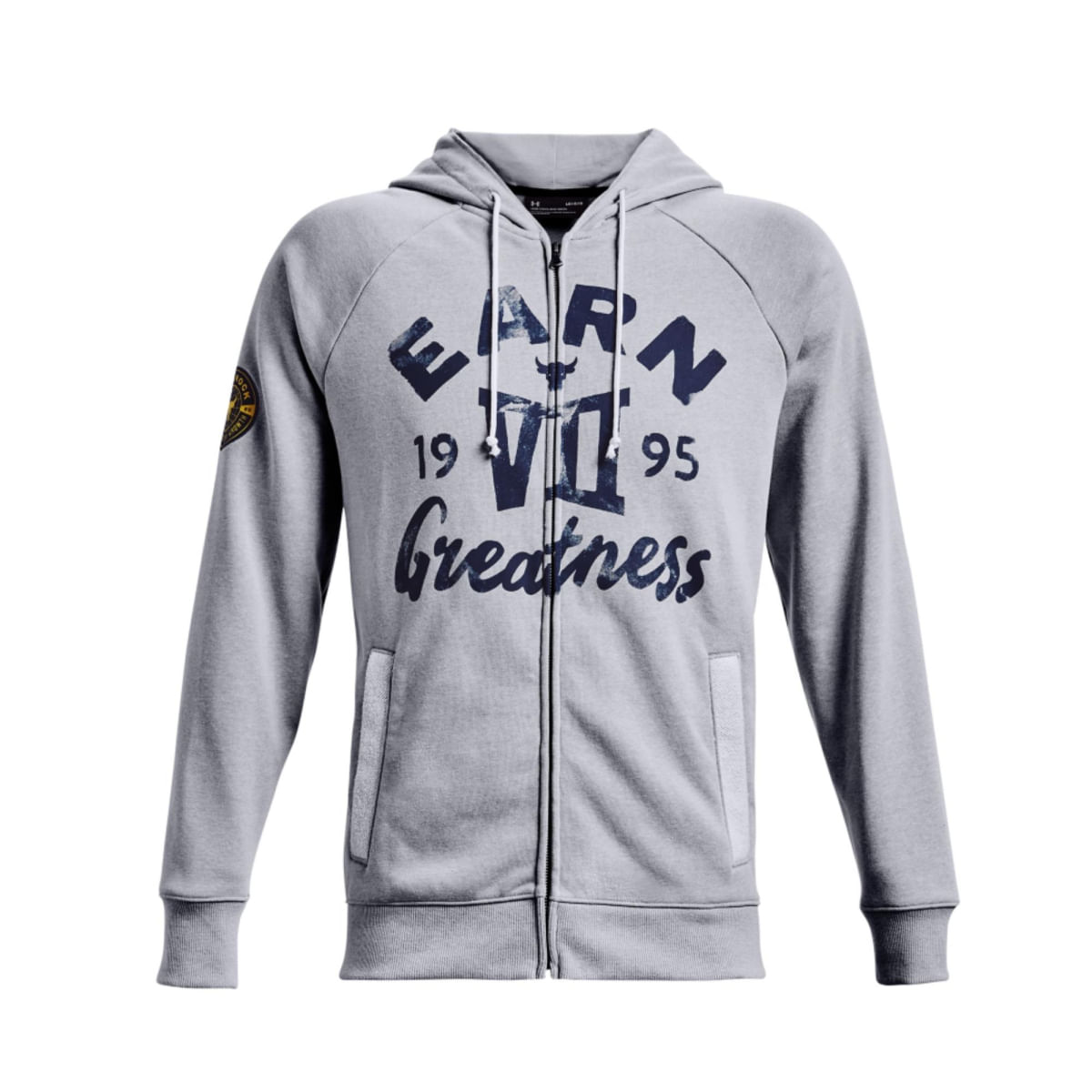 Encontraproduto.com.br - Blusão Under Armour Project Rock Hvywght Terry Fz Masculino - Cinza
