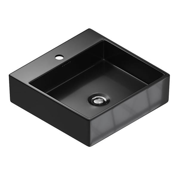 Encontraproduto.com.br - Cuba De Apoio Quadrada Com Mesa Taut 1 Furo 41X41Cm Preto Kohler