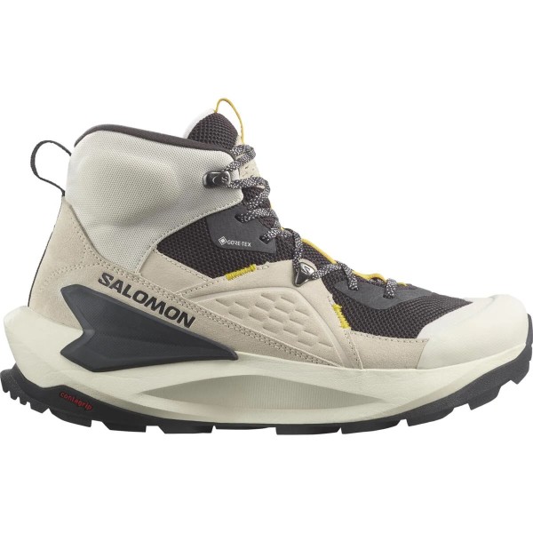 Encontraproduto.com.br - Bota de Trilha Masculina Salomon Elixir Mid GTX Gore-Tex Bege