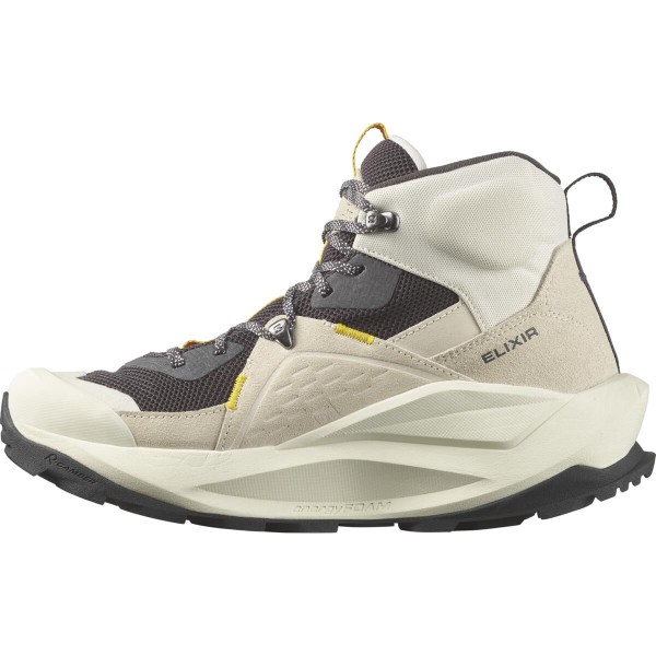 Encontraproduto.com.br - Bota de Trilha Masculina Salomon Elixir Mid GTX Gore-Tex Bege