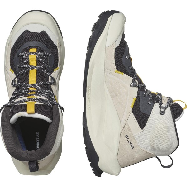 Encontraproduto.com.br - Bota de Trilha Masculina Salomon Elixir Mid GTX Gore-Tex Bege
