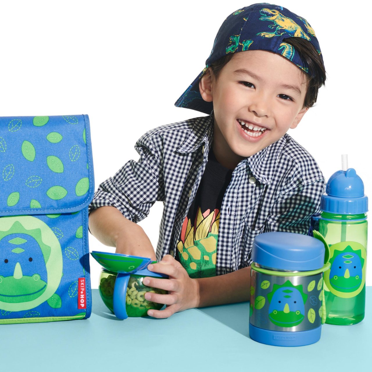 Encontraproduto.com.br - Garrafa Flip Zoo Dino - Material Escolar Skip Hop
