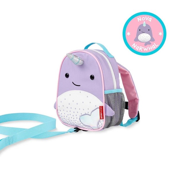 Encontraproduto.com.br - Mini Mochila Com Guia Skip Hop Zoo Baleia Narval
