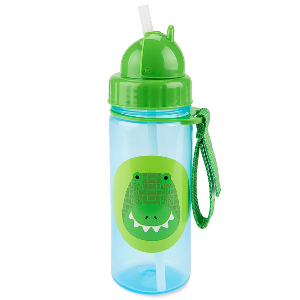 Encontraproduto.com.br - Garrafa Skip Hop Flip Zoo Crocodilo Verde