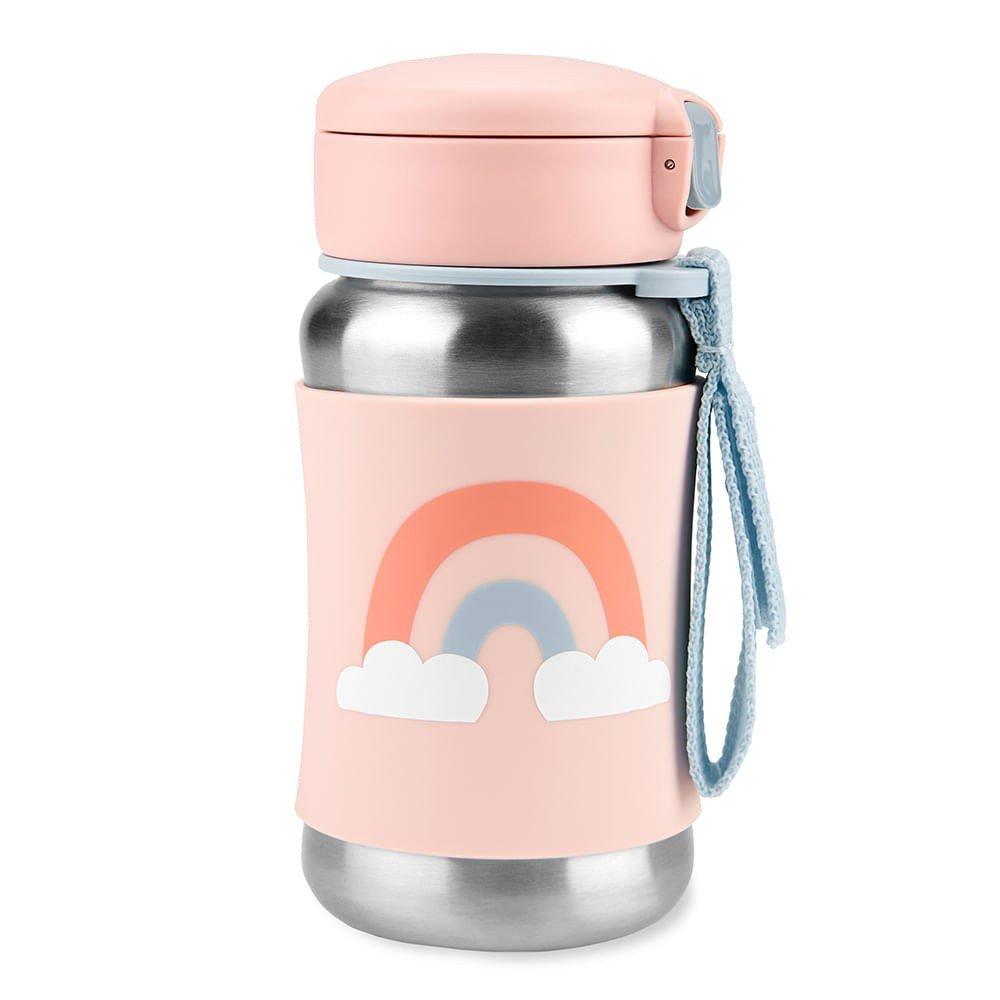 Encontraproduto.com.br - Garrafa de Aço Skip Hop Térmica Arco-Íris Rosa