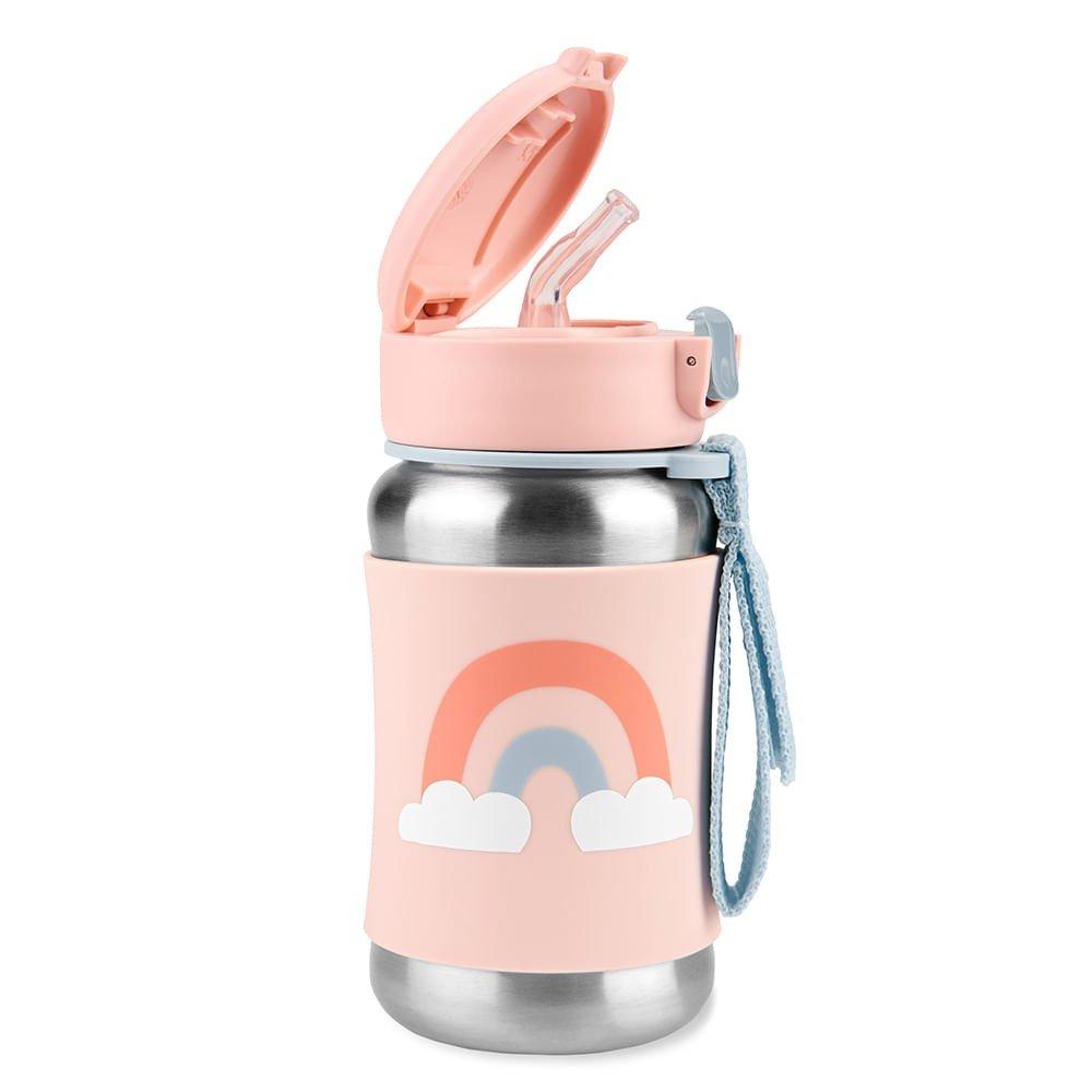 Encontraproduto.com.br - Garrafa de Aço Skip Hop Térmica Arco-Íris Rosa