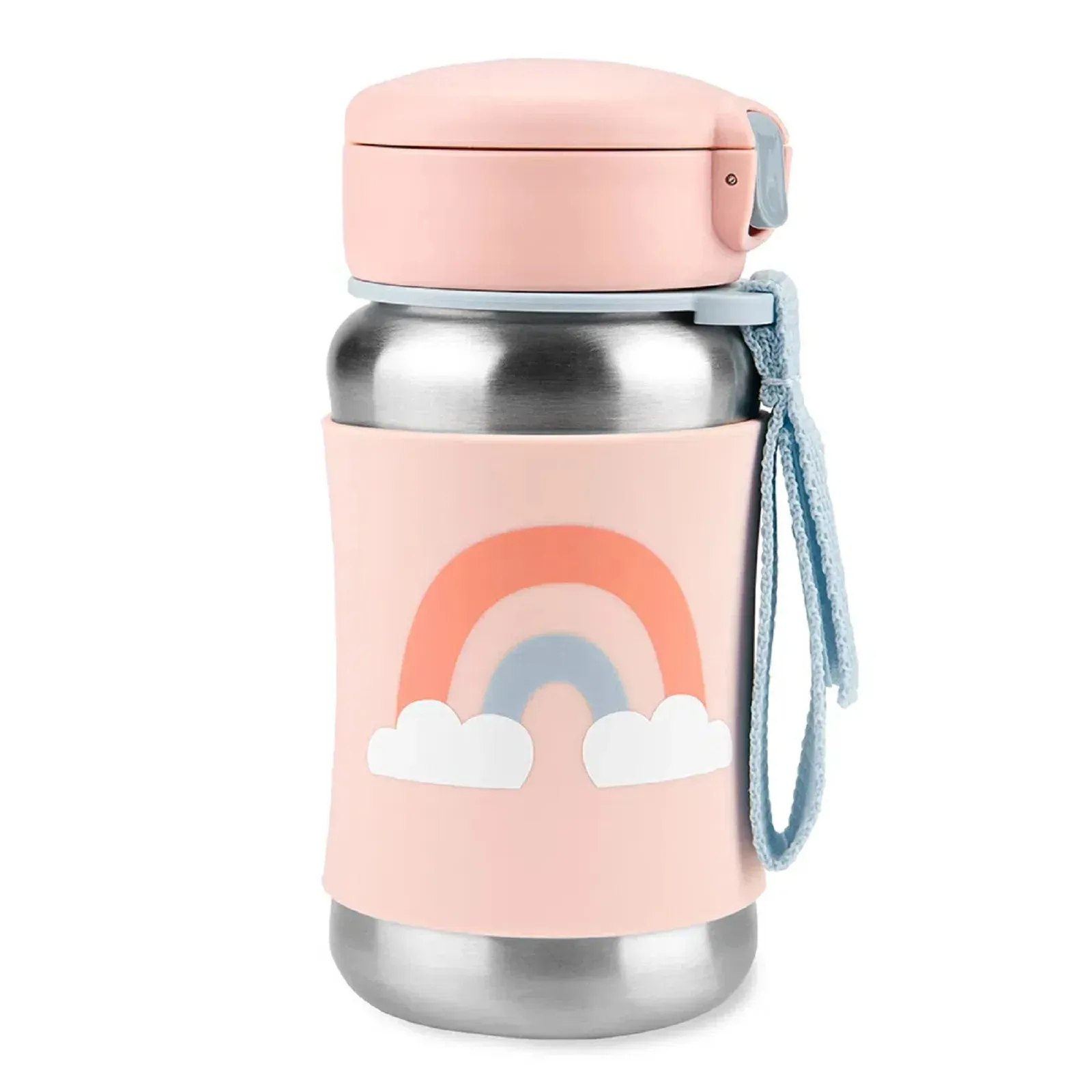 Encontraproduto.com.br - Garrafa de Aço Skip Hop Térmica Arco-Íris Rosa