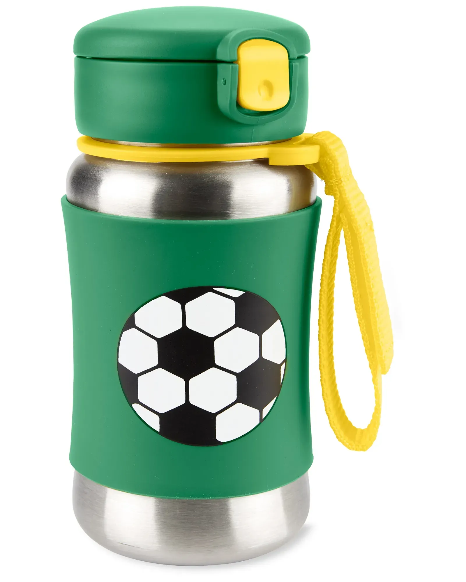 Encontraproduto.com.br - Garrafa Térmica de Inox Skip Hop Spark Style Futebol Verde