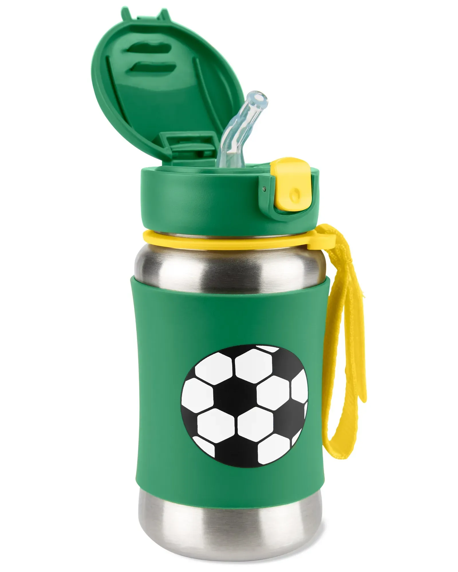 Encontraproduto.com.br - Garrafa Térmica de Inox Skip Hop Spark Style Futebol Verde