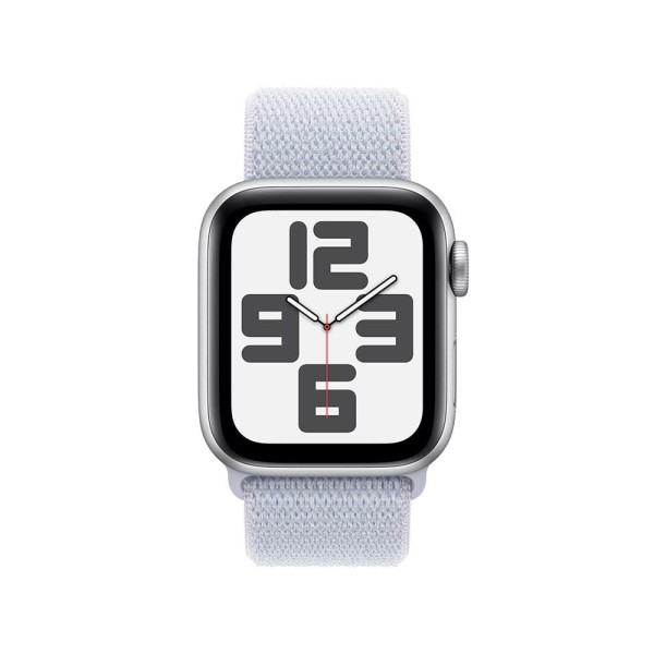 Encontraproduto.com.br - Apple Watch SE GPS, Caixa Prateada de Alumínio – 40 mm e Pulseira Loop Esportiva Nuvem Azul