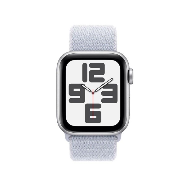 Encontraproduto.com.br - Apple Watch SE GPS, Caixa Prateada de Alumínio – 40 mm e Pulseira Loop Esportiva Nuvem Azul