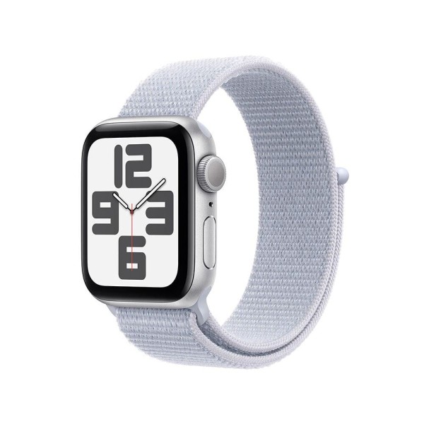Encontraproduto.com.br - Apple Watch SE GPS, Caixa Prateada de Alumínio – 40 mm e Pulseira Loop Esportiva Nuvem Azul