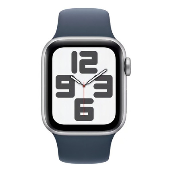 Encontraproduto.com.br - Apple Watch SE GPS, Caixa Prateada de Alumínio – 40 mm e Pulseira Loop Esportiva Nuvem Azul