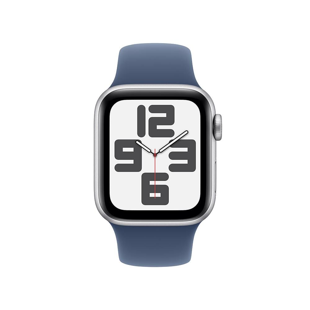 Encontraproduto.com.br - Apple Watch SE GPS + Cellular, Caixa prateada de alumínio – 40 mm, Pulseira Esportiva Denim – M/G