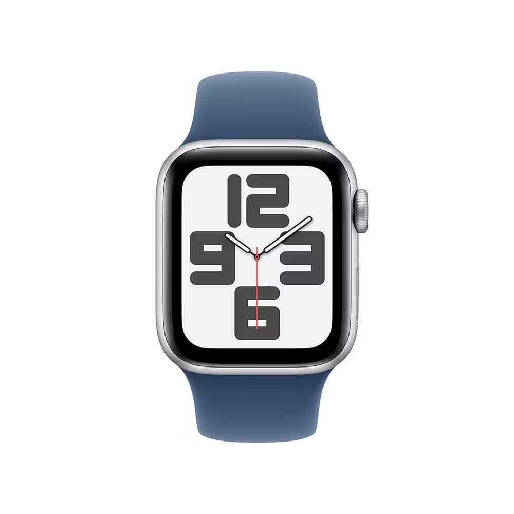 Encontraproduto.com.br - Apple Watch SE GPS + Cellular, Caixa prateada de alumínio – 40 mm, Pulseira Esportiva Denim – M/G