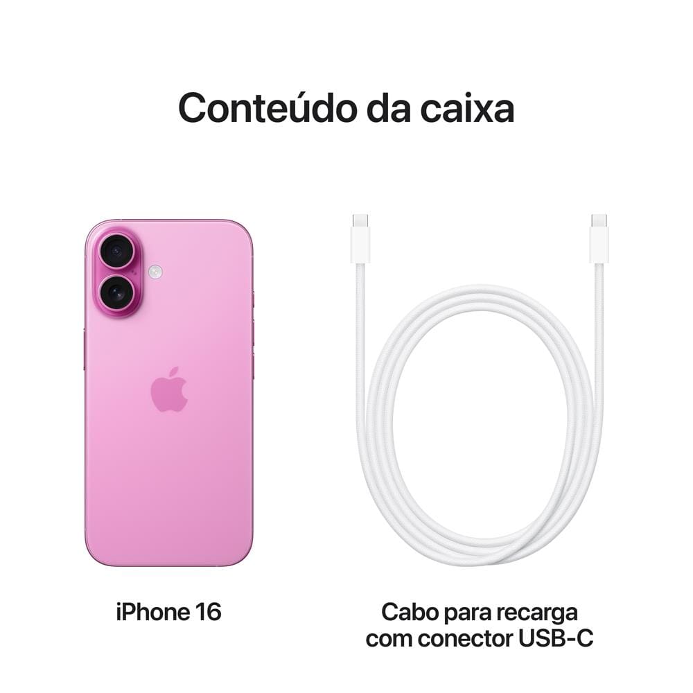 Encontraproduto.com.br - Apple iPhone 16 256GB - Rosa