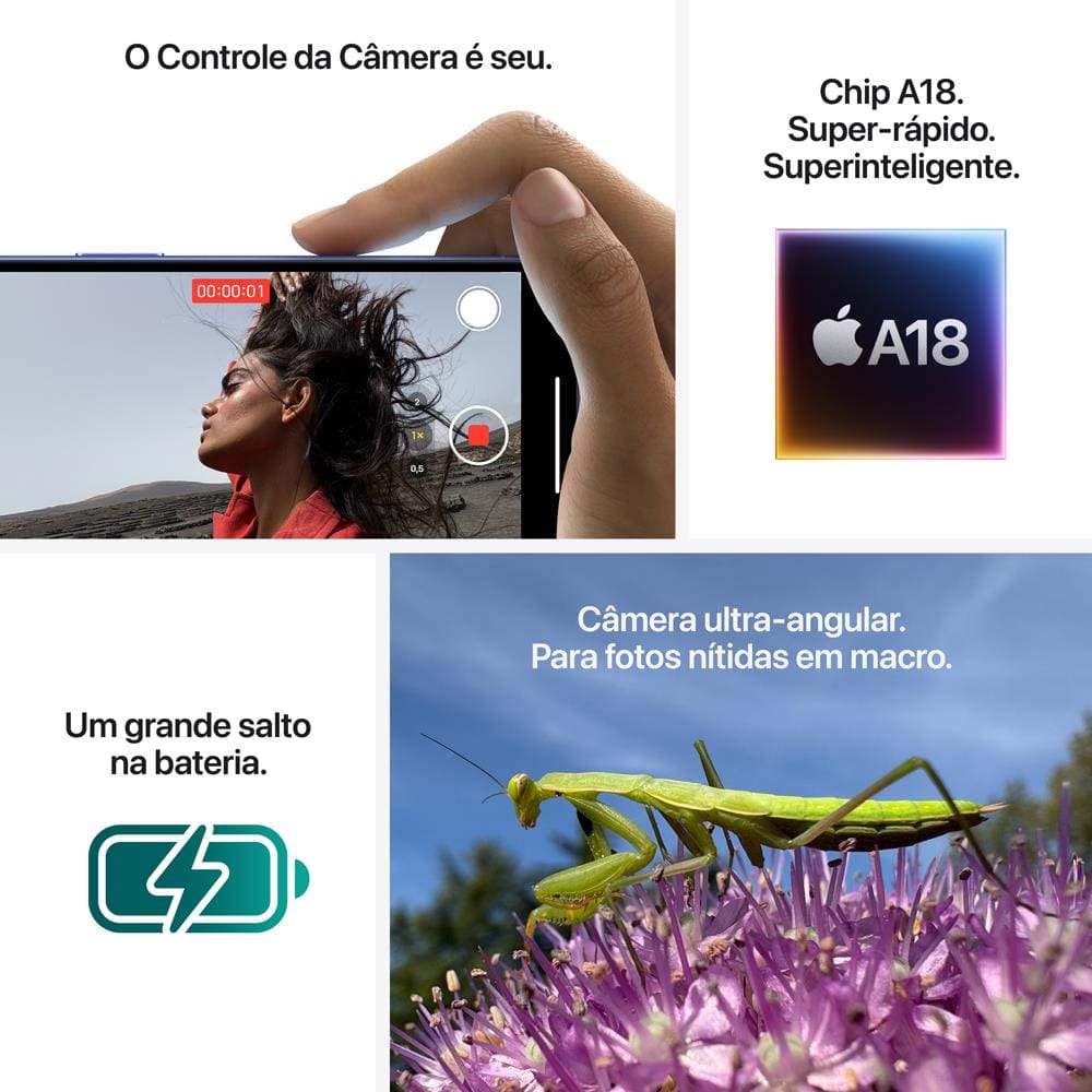 Encontraproduto.com.br - Apple iPhone 16 256GB - Rosa