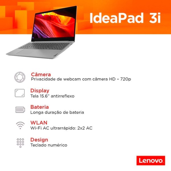 Encontraproduto.com.br - Notebook Ultrafino IdeaPad 8GB 256GB SSD W11 I5 Lenovo