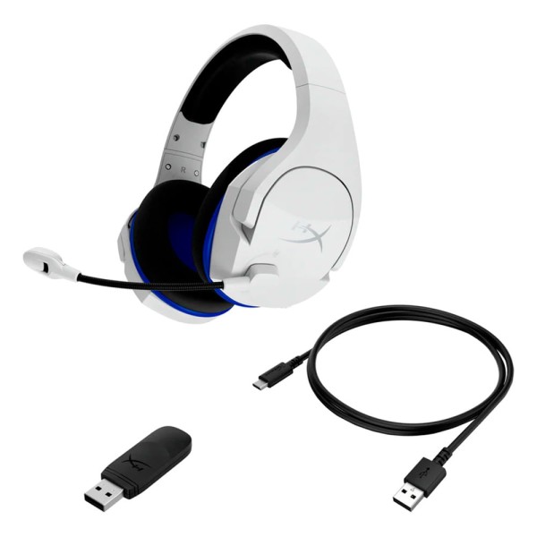 Encontraproduto.com.br - Headset Gamer Sem Fio HyperX Cloud Stinger Core USB PS4 PS5 PC Branco - 4P5J1AA