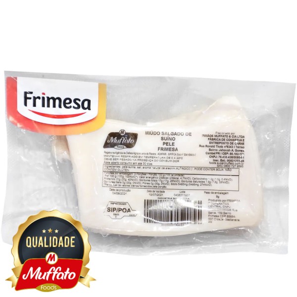 Pele Suína Muffato Foods Salgada Frimesa Kg