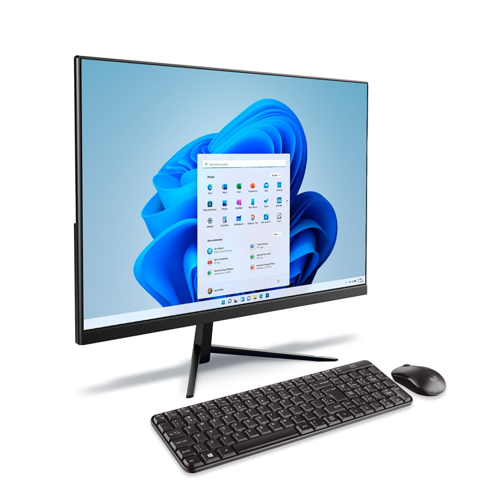 Encontraproduto.com.br - All in One, Windows 11 Home, 23,8 Pol. Full HD, Intel Core i3 (8ª ger.),  4GB 128GB SSD, Preto Ultra - UB840OUT [Reembalado]