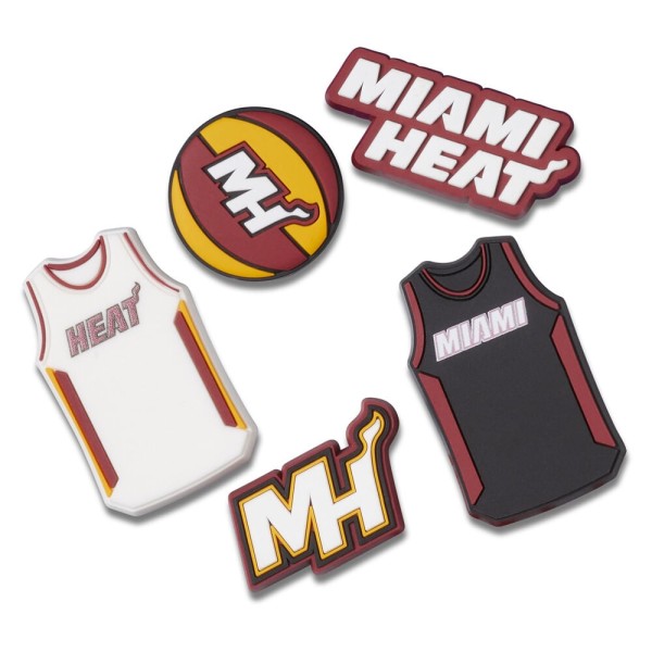 Encontraproduto.com.br - Jibbitz™ NBA Miami Heat Pack com 5 Peças