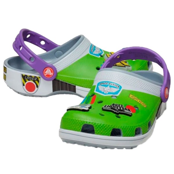 Encontraproduto.com.br - Sandália Infantil Crocs N°33 Toy Story Buzz Classic Clog Verde E Roxo (MP)