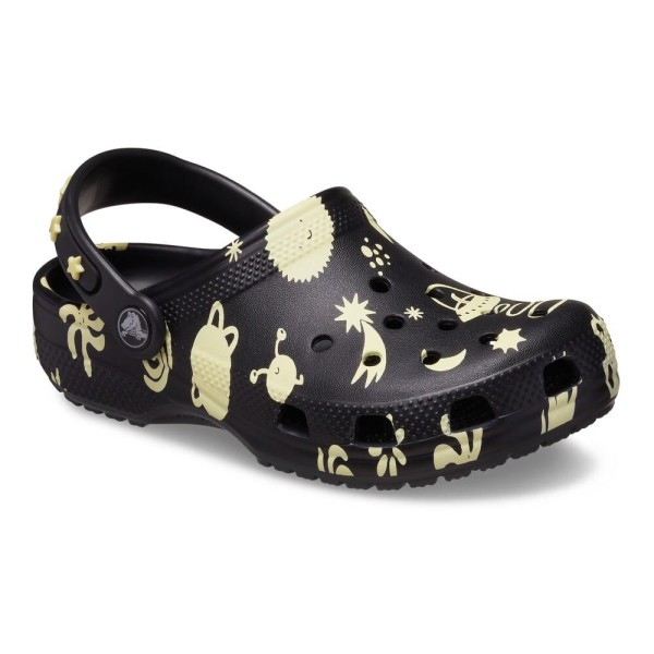 Encontraproduto.com.br - Sandália crocs classic glow space clog t black
