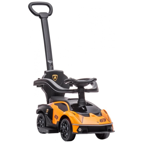 Encontraproduto.com.br - Carrinho de Passeio Infantil 2 em 1 com Buzina, Compartimento Sob o Assento, Som e Volante para Crianças, Aosom, Laranja