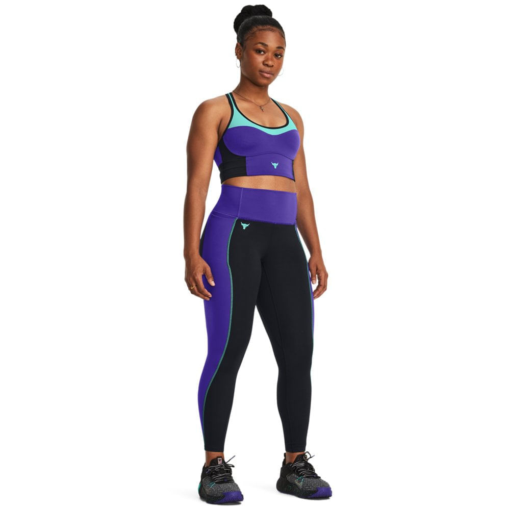 Encontraproduto.com.br - Legging de Treino Feminina Under Armour Project Rock Lets Go Colorblock