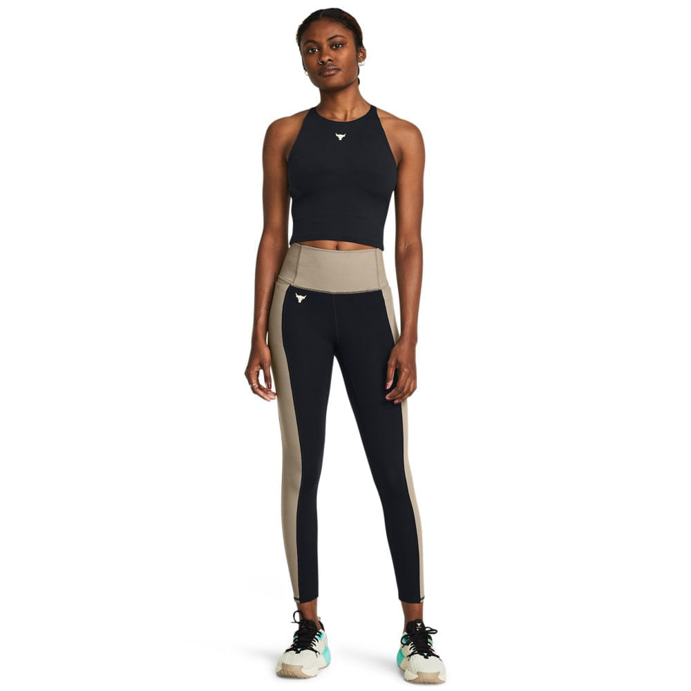 Encontraproduto.com.br - Legging de Treino Feminino Under Armour Project Rock Lets Go Colorblock