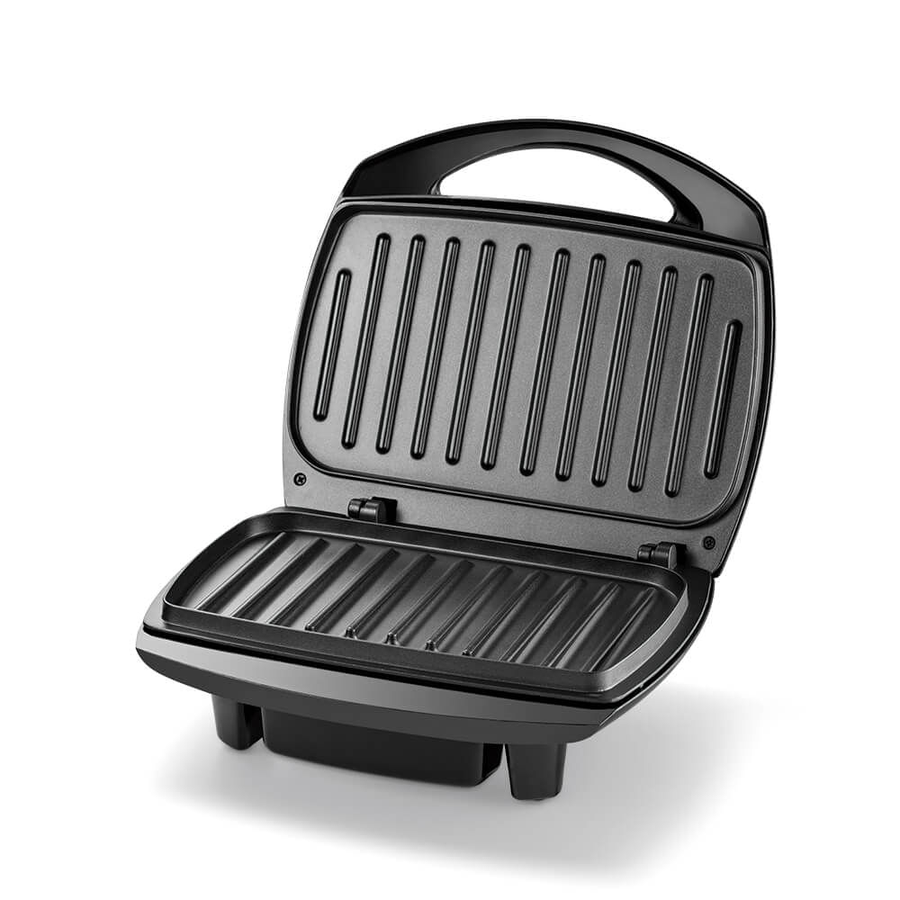 Encontraproduto.com.br - Sanduicheira Super Grill Inox 1200w-220 c/ Grelhas Duplas Antiaderente e Bandeja Coletora Preta Multi  - CE12OUT [Reembalado]