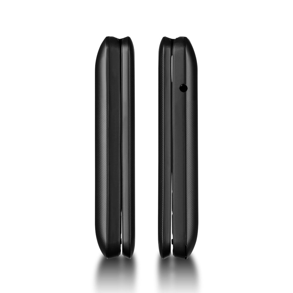 Encontraproduto.com.br - Celular Multilaser Flip Vita 3G Dual Chip com Botão SOS + Rádio FM + MP3 + Bluetooth + Câmera - Preto - P9140OUT [Reembalado]