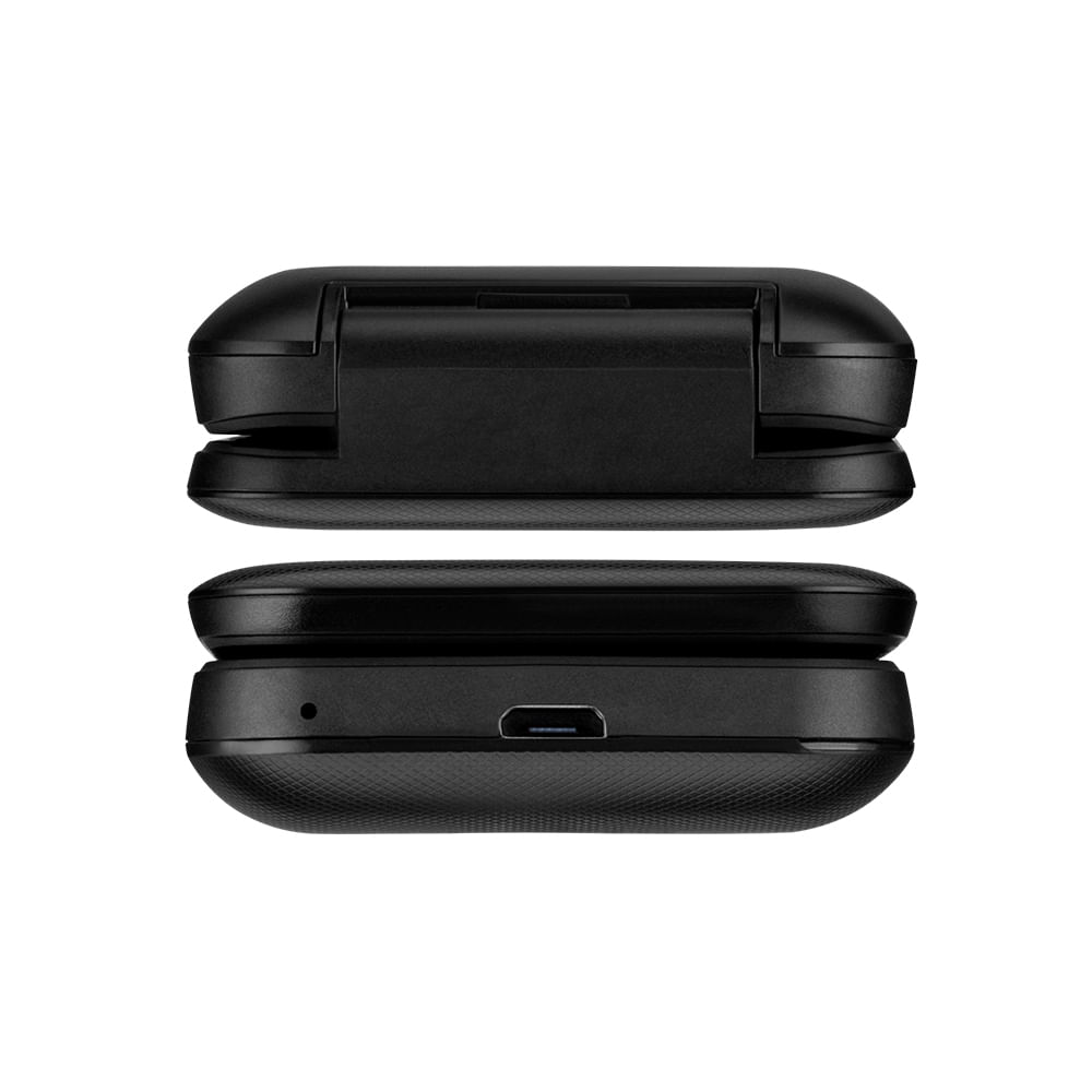 Encontraproduto.com.br - Celular Multilaser Flip Vita 3G Dual Chip com Botão SOS + Rádio FM + MP3 + Bluetooth + Câmera - Preto - P9140OUT [Reembalado]