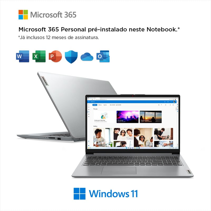 Encontraproduto.com.br - Notebook Ideapad 1i Intel Celeron 1.1GHZ 4GB 128SSD 15.6