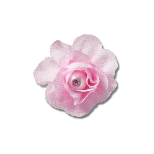 Encontraproduto.com.br - Jibbitz™ Flor de Tecido Rosa com Pérola