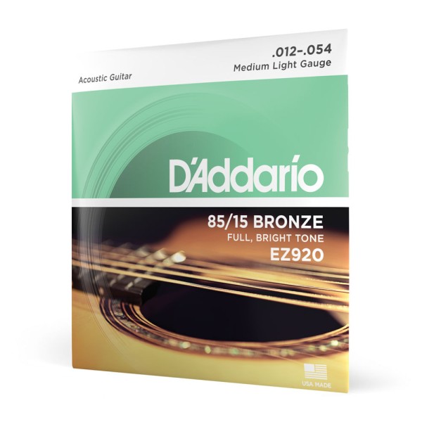 Encordoamento Para Violão Aço 12-54 DAddario 85/15 Bronze EZ920
