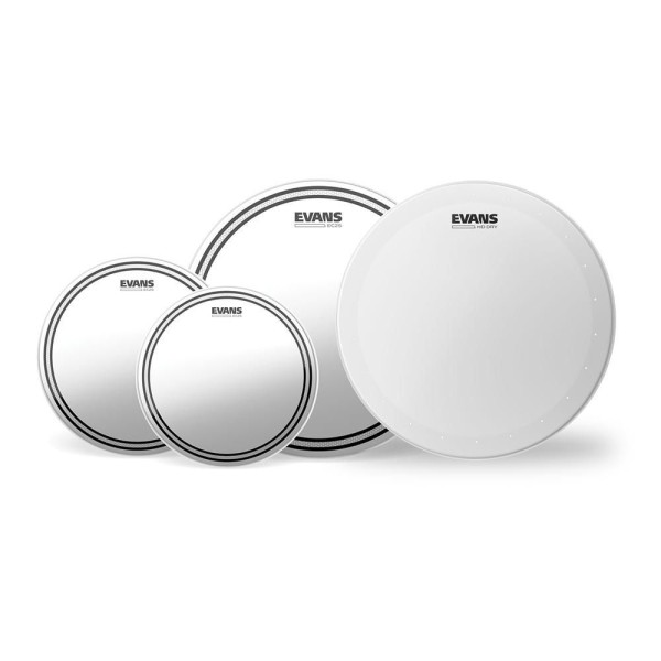 Kit De Peles Fusion EC2S Transparente + 1 HD Dry Porosa 14 Evans EPP-EC2SHDD-F