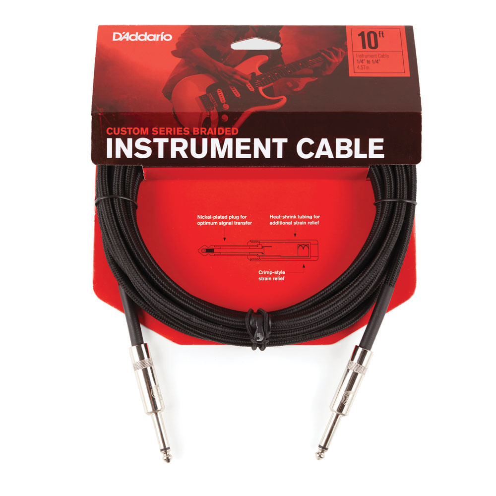 Encontraproduto.com.br - Cabo Instrumentos Tecido D Addario Custom Braided Pw-bg-10bk [f035]