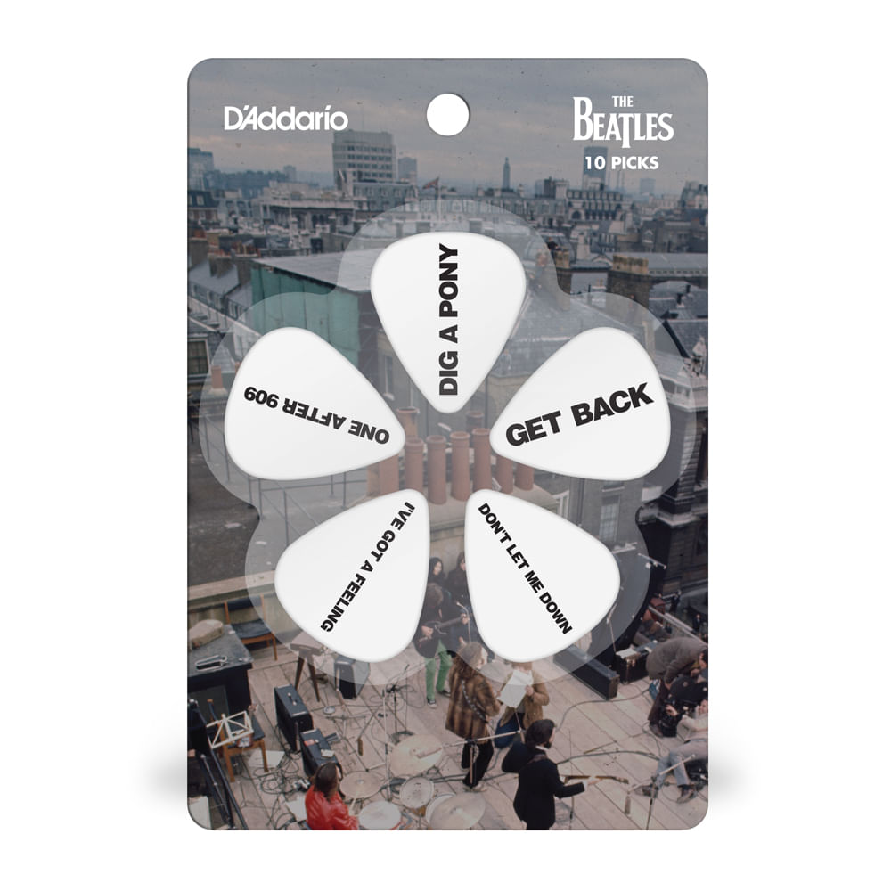 Encontraproduto.com.br - Palheta Para Instrumentos .50mm Leve Get Back (10 unidades) DAddario The Beatles Collection 1CWH2-10B8