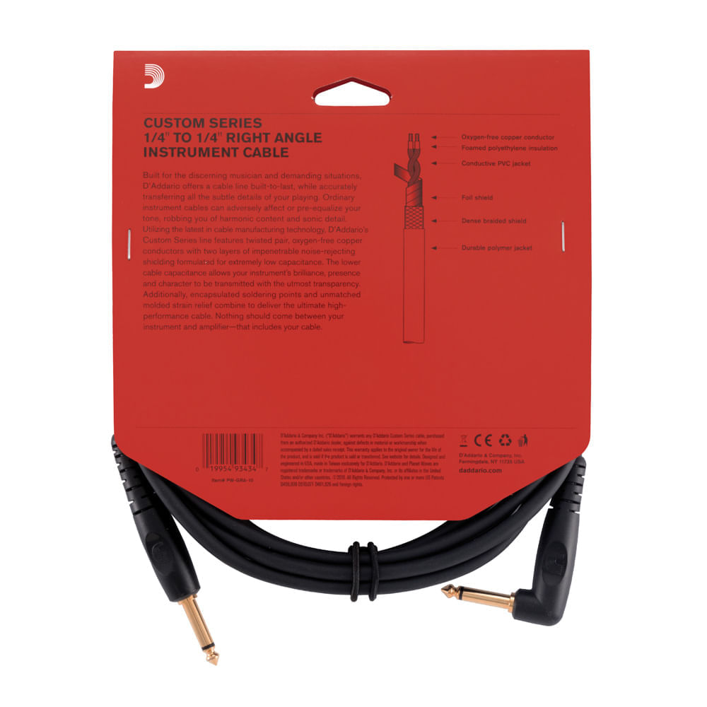 Encontraproduto.com.br - Cabo Para Instrumentos 3,05m D Addario Custom Pw-gra-10 [f035]