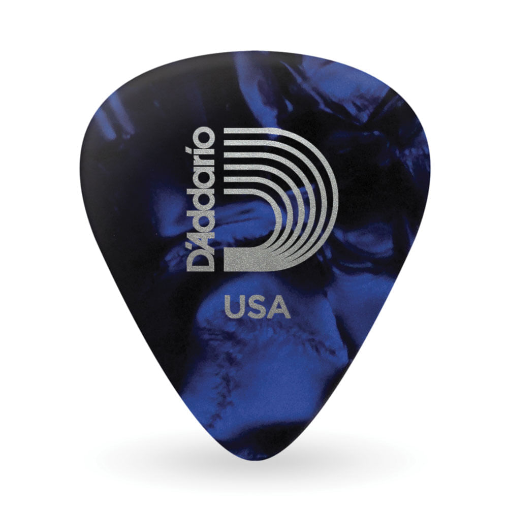 Encontraproduto.com.br - Palheta Para Instrumentos Azul Perolada DAddario Celuloide