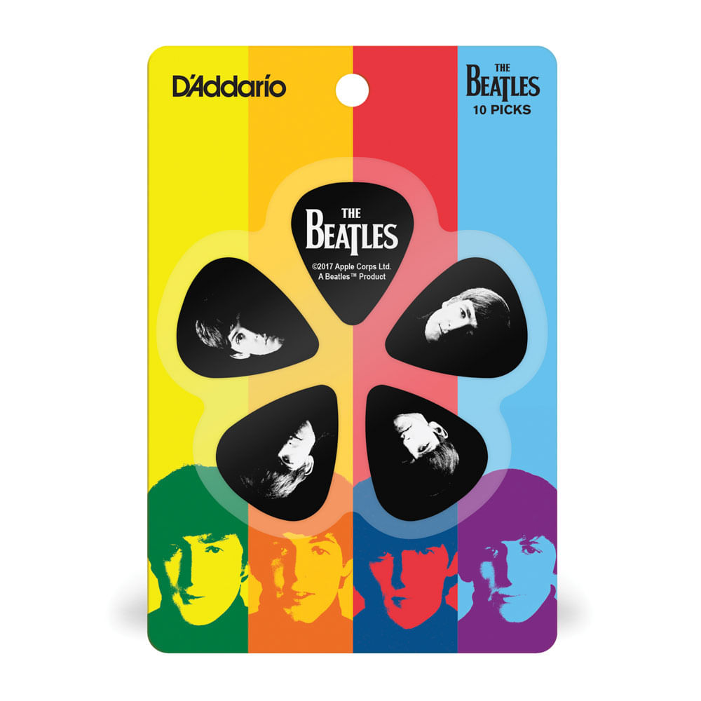 Encontraproduto.com.br - Palheta Para Instrumentos .50mm Leve Meet The Beatles (10 Unidades) DAddario The Beatles Collection 1CBK2-10B2